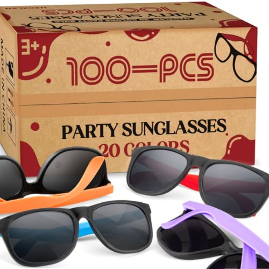 Wedding Supply In Bulk - 100 Pack Neon Color Sunglasses Bulk