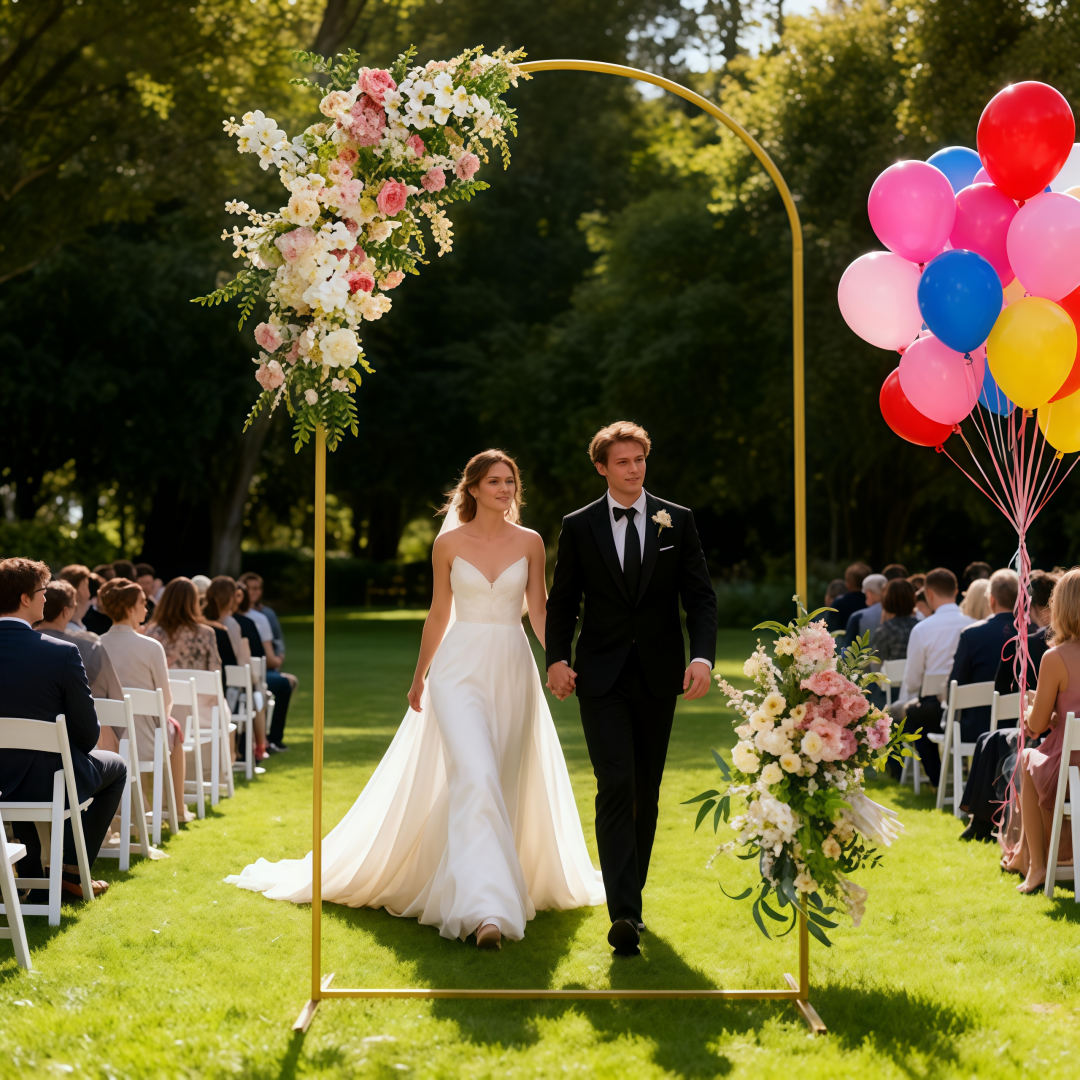 Wedding Balloon Arch - Metal Wedding Arch Background Bracket, Flower