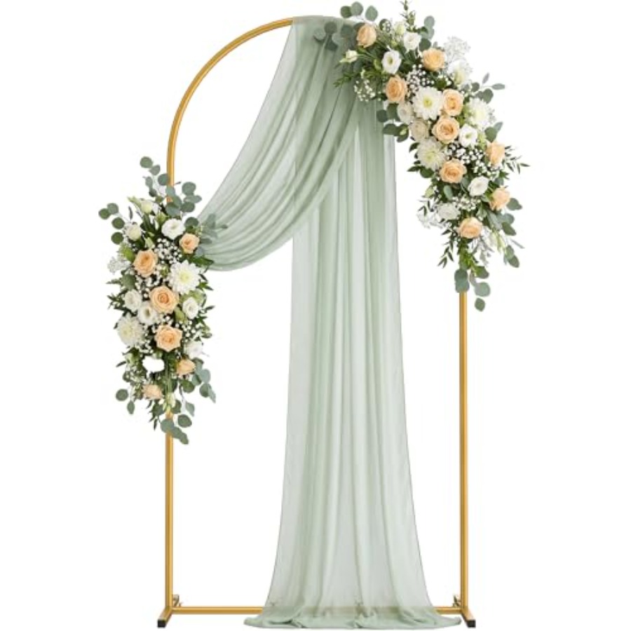 Wedding Balloon Arch - 6. Arch Backdrop Stand, Metal Gold