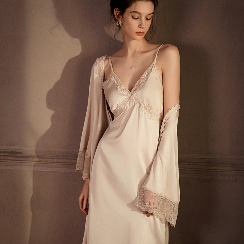 Elegant Long Robe Set Women's  - Wedding Qw 리뷰 및 가격