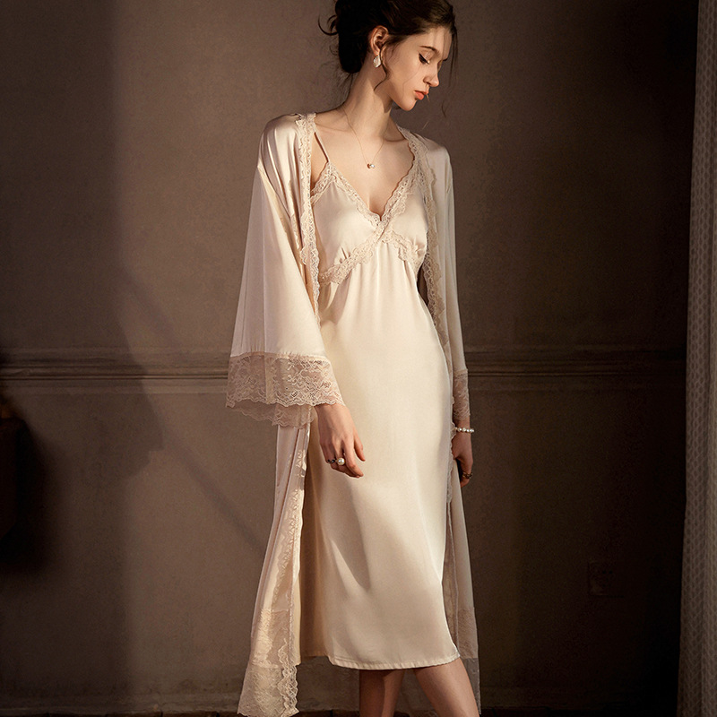 Elegant Long Robe Set Women's  - Wedding Qw 리뷰 및 가격