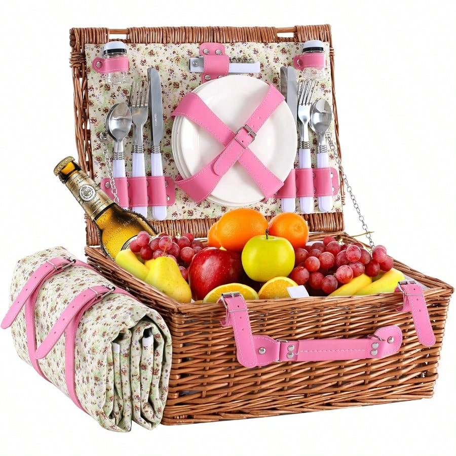 Wicker Picnic Basket For 4 Wit - Wedding Hampers 리뷰 및 가격