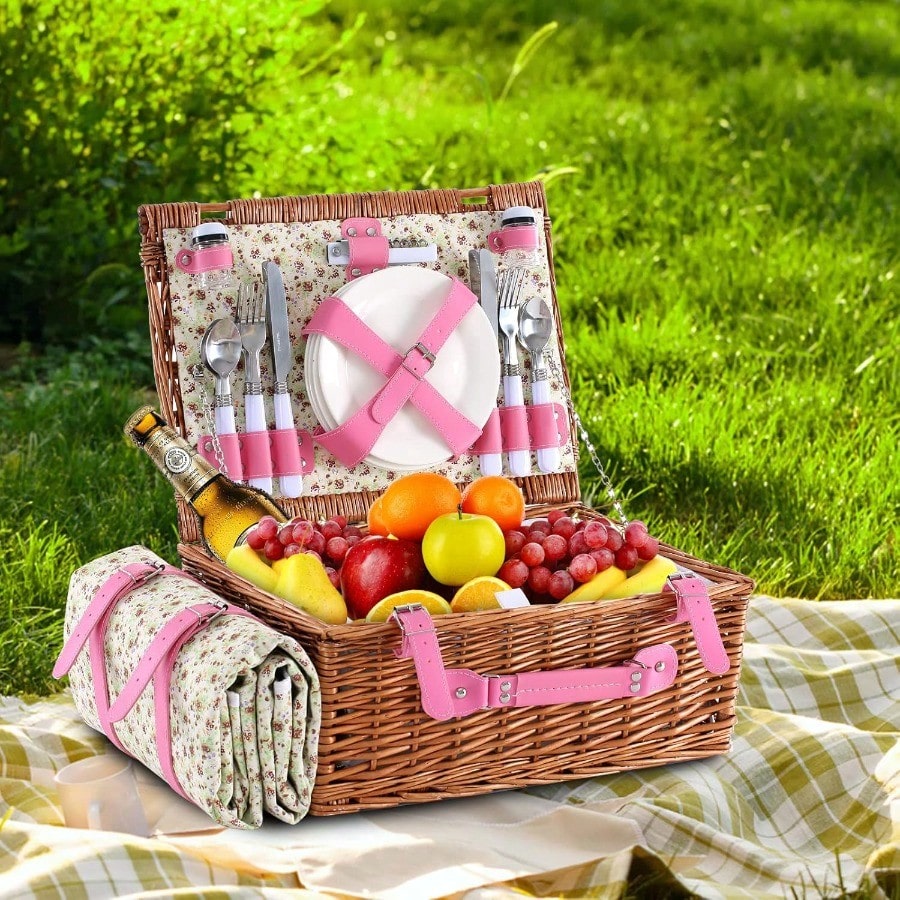 Wicker Picnic Basket For 4 Wit - Wedding Hampers 리뷰 및 가격