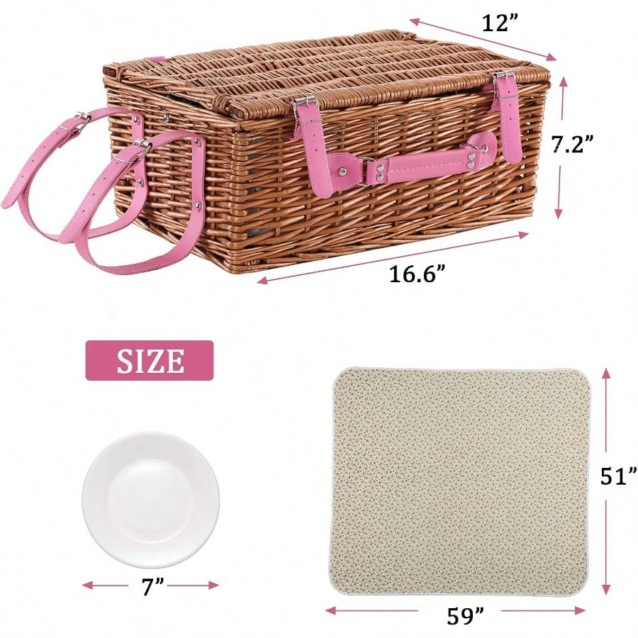 Wicker Picnic Basket For 4 Wit - Wedding Hampers 리뷰 및 가격