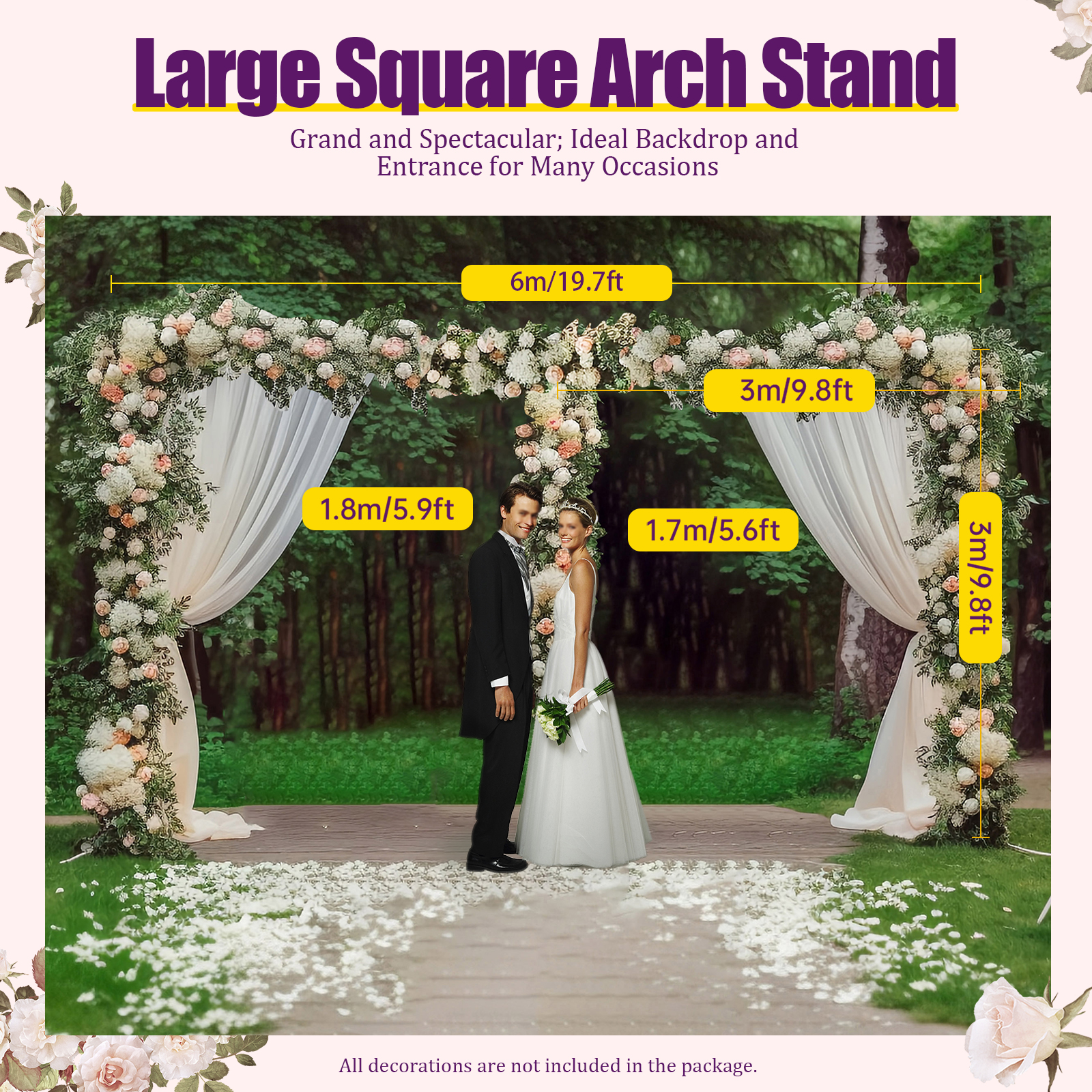 3x6m/10x20ft Metal Wedding Arc - Wedding Balloon Arch 리뷰 및 가격