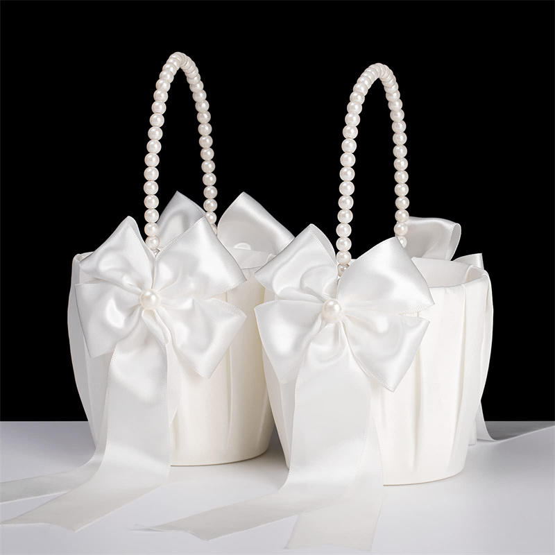 1-2pcs Pearl Handle Flower Bas - Wedding Hampers 리뷰 및 가격