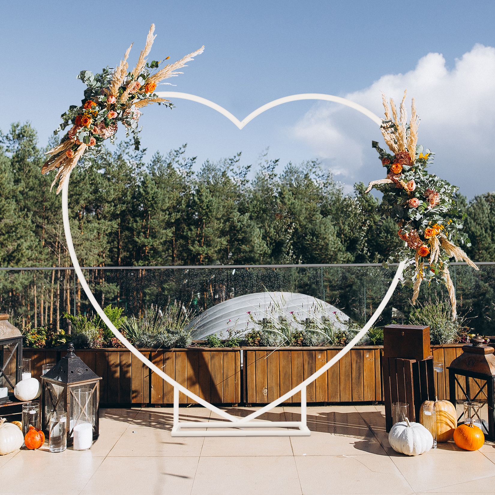 Heart Shaped White Metal Ballo - Wedding Balloon Arch 리뷰 및 가격