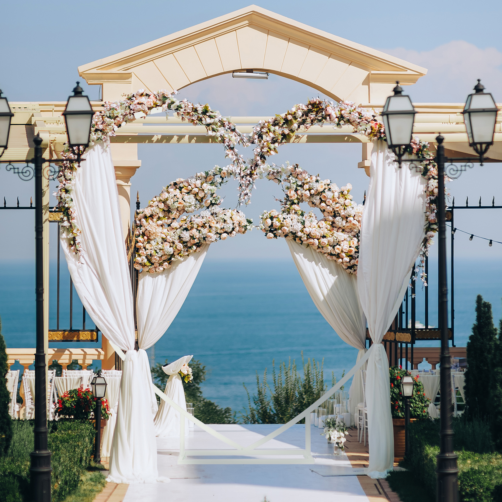 Heart Shaped White Metal Ballo - Wedding Balloon Arch 리뷰 및 가격