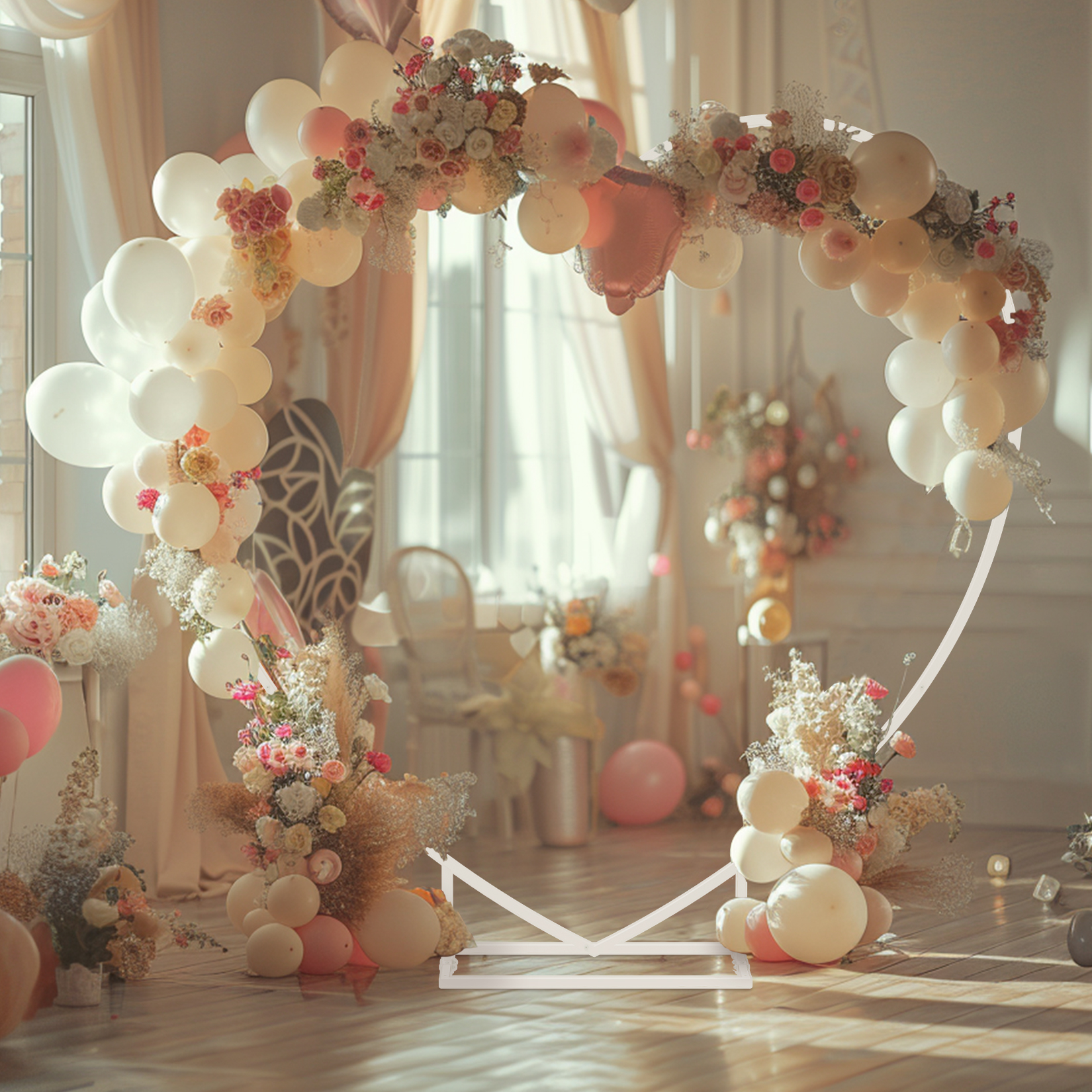 Heart Shaped White Metal Ballo - Wedding Balloon Arch 리뷰 및 가격