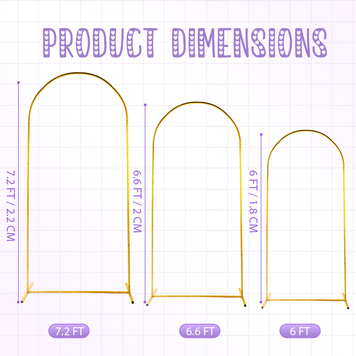 3Pack Golden Metal Arch Kits,  - Wedding Balloon Arch 리뷰 및 가격